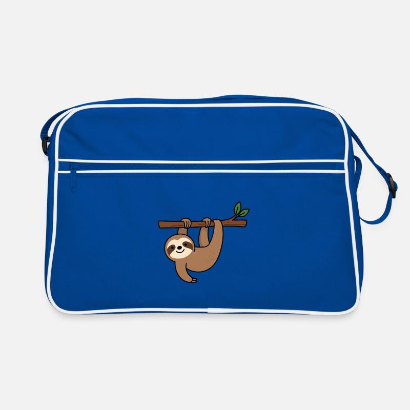 Cute sloth on branch Retro Bag