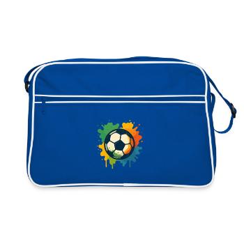 Colorful soccer splatter design - Retro Bag - blue/white - Front