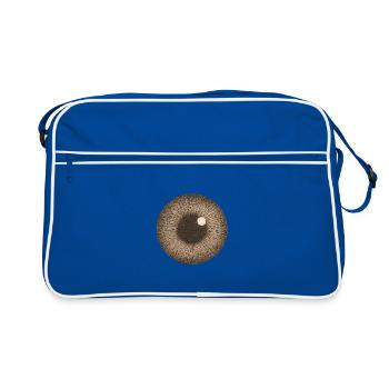 Brown Iris Closeup - Retro Bag - blue/white - Front