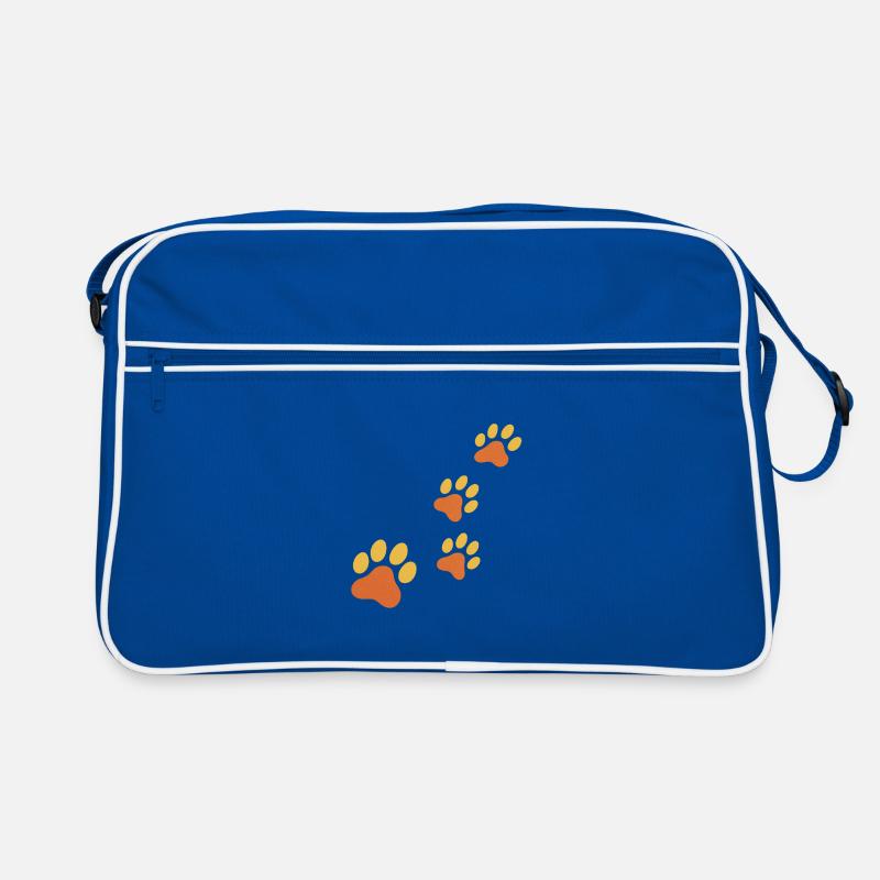 Trace d’empreinte de patte en orange Sac Retro