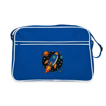 Fusée spatiale rétro en orbite stellaire - Sac Retro - bleu/blanc - Devant