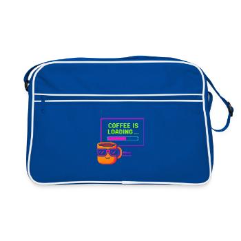 Le café est en cours de chargement - Sac Retro - bleu/blanc - Devant