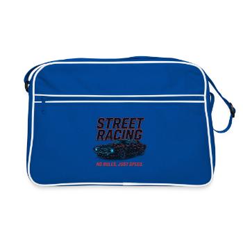 Course de rue – Pas de règles, juste de la vitesse - Sac Retro - bleu/blanc - Devant