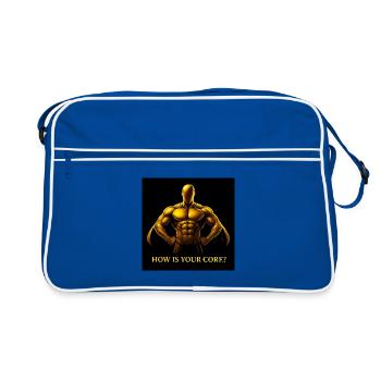 Golden Core Hero Fitness Illustration - Retro Bag - blue/white - Front