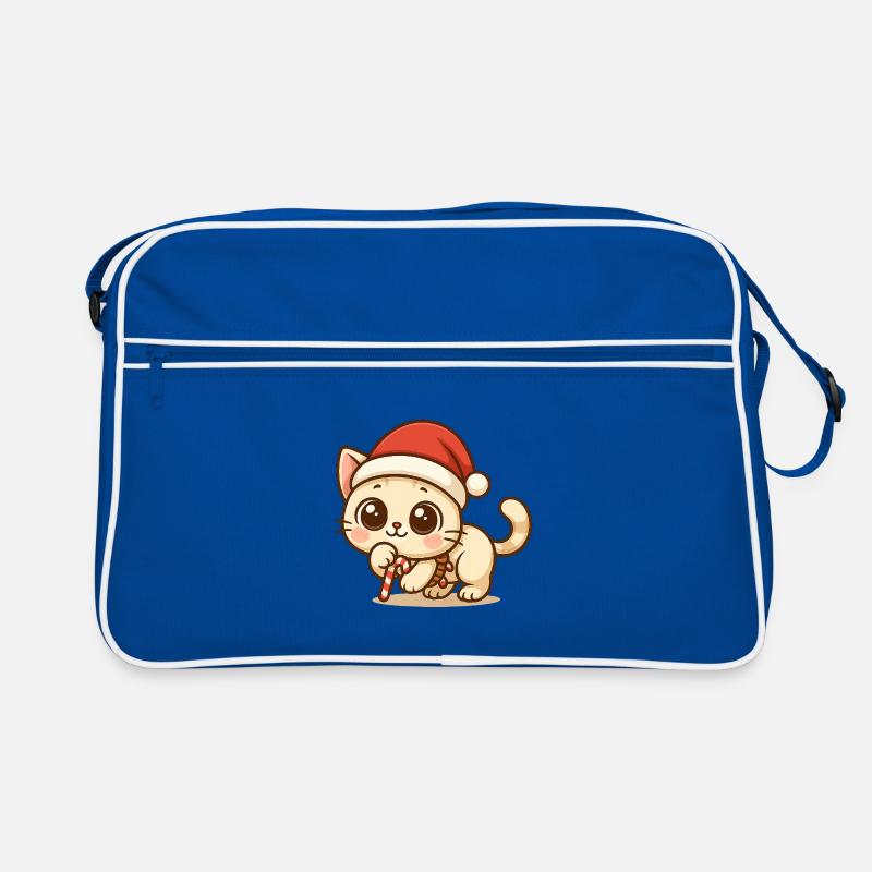 Chat de Noël Kawaii - Design de Noël mignon Sac Retro
