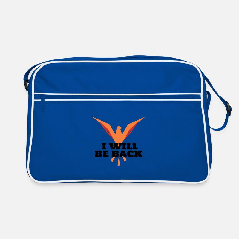 Geometric orange phoenix in flight Retro Bag
