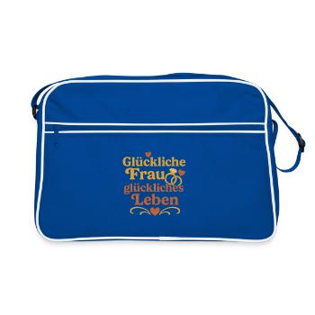 Femme heureuse, vie heureuse - Sac Retro - bleu/blanc - Devant