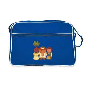 Betterave, bortsch et salade - Sac Retro - bleu/blanc - Devant