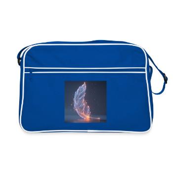 Plume Éthérée Lumineuse – Symbole de Lumière  - Sac Retro - bleu/blanc - Devant