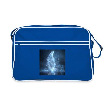 Plume Éthérée Lumineuse – Symbole de Lumière  - Sac Retro - bleu/blanc - Devant