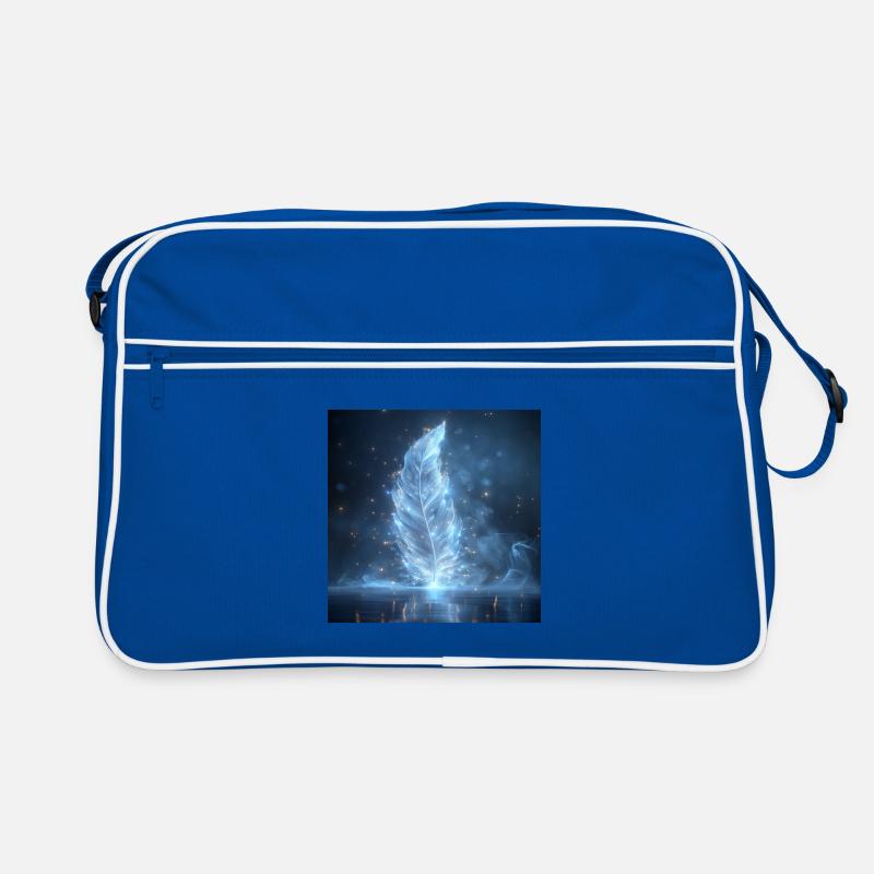 Ätherische Feder leuchtend – Symbol des Lichts Retro Tasche