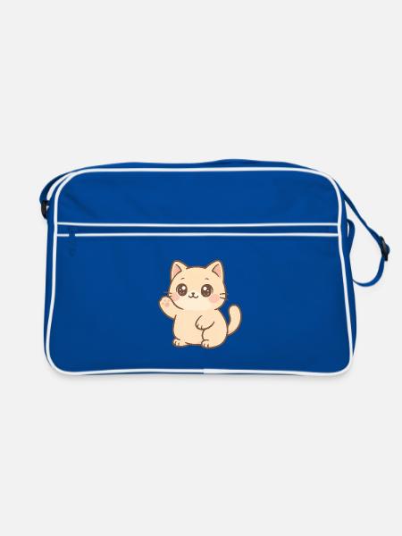 Conception du Wavening de chatons Kawaii - Sac Retro - bleu/blanc - Devant