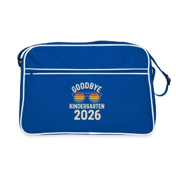Adieu Maternelle 2026 – Adieu à la garderie - Sac Retro - bleu/blanc - Devant