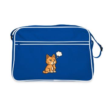 Thoughtful-Cat - Retro Bag - blue/white - Front
