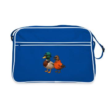 Couple de canards dans un look cool - Sac Retro - bleu/blanc - Devant