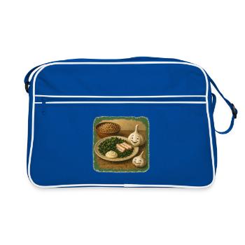 Ail souriant avec chou kale - Sac Retro - bleu/blanc - Devant