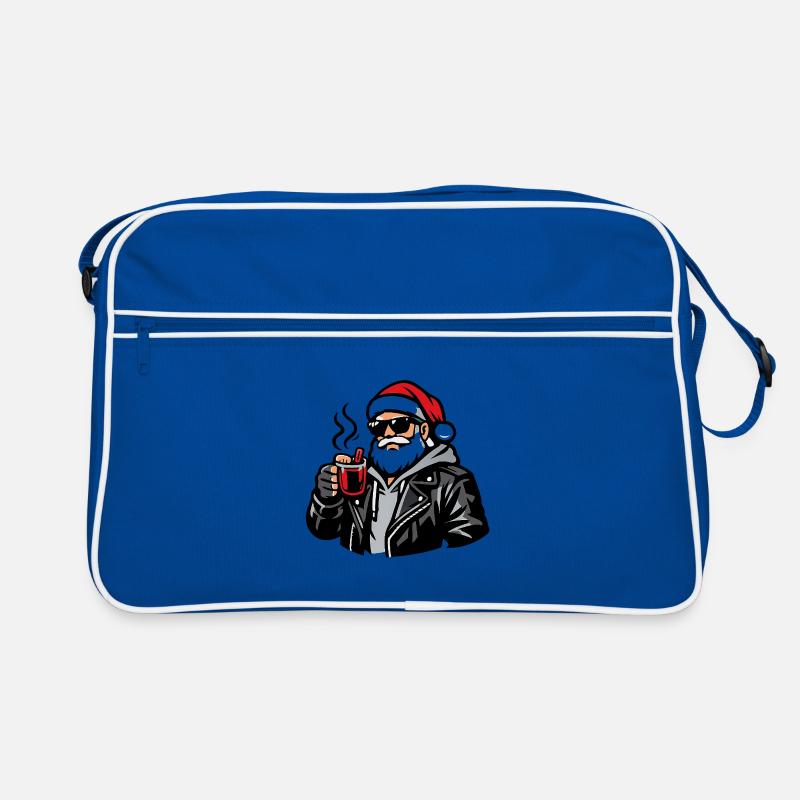 Biker Santa Kaffeepause Retro Tasche