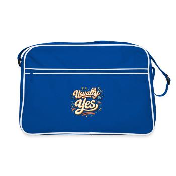 Usually Yes Retro Script - Retro Bag - blue/white - Front