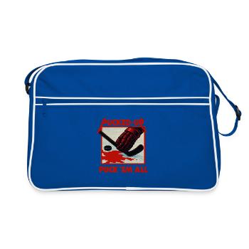 Pucked-Up Blood Red Hockey Graphic - Retro Bag - blue/white - Front