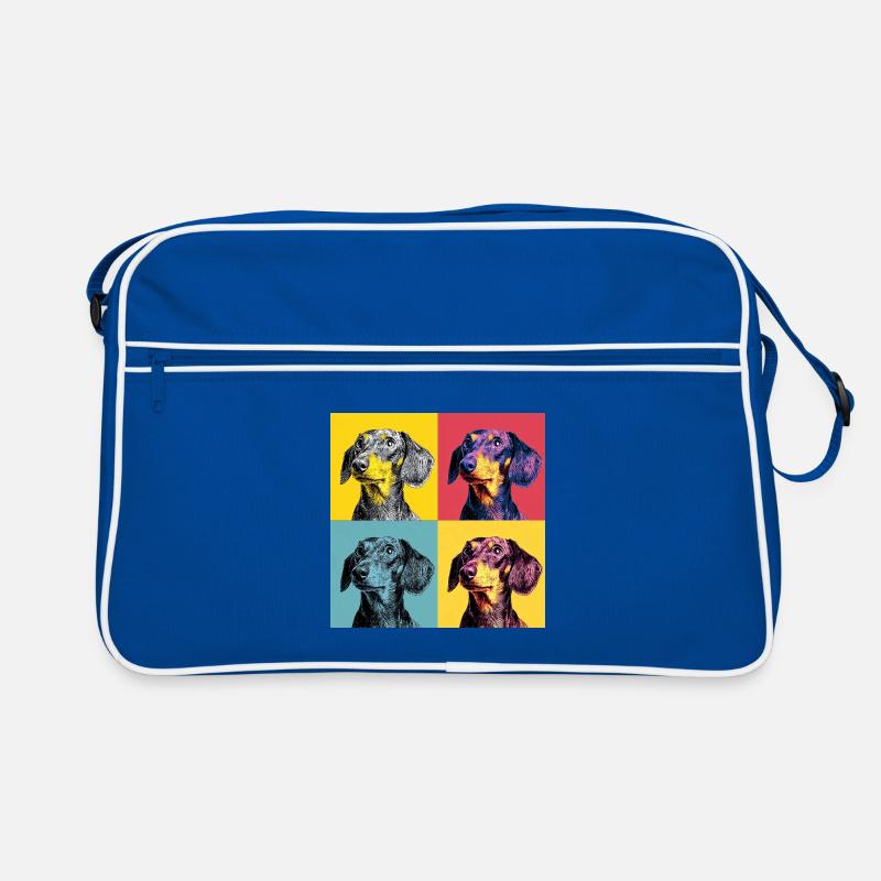 Pop Art Dackel-Quad Retro Tasche