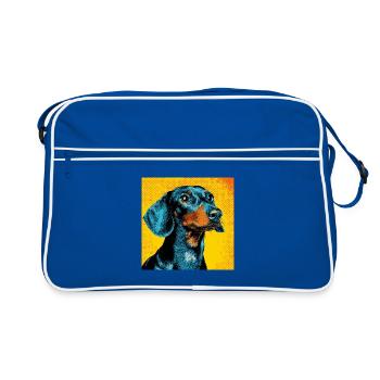 Teckel Pop Art - Sac Retro - bleu/blanc - Devant