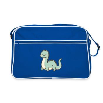 Cute pastel Loch Ness Monster - Retro Bag - blue/white - Front