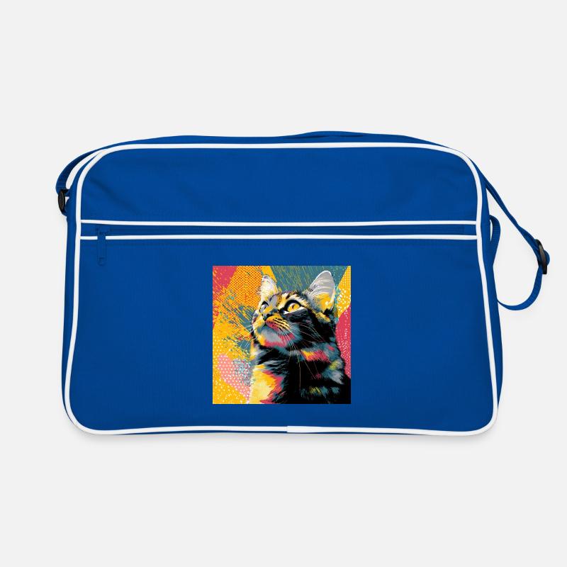 Portrait vif du chat pop Sac Retro