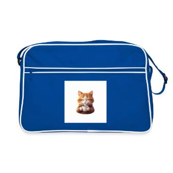Cuddly Kitten Coffee Magic - Retro Bag - blue/white - Front