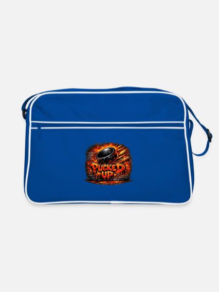 Firepuck Graffiti  - Retro Tasche - Blau/Weiß - Vorne