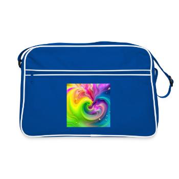 Tourbillon de couleurs Arc-en-ciel néon - Sac Retro - bleu/blanc - Devant