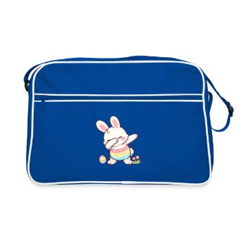 Tapping du lapin de Pâques – Motif de Pâques Kawaii mignon - Sac Retro - bleu/blanc - Devant