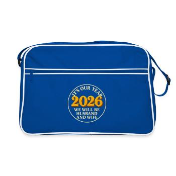 notre année nous serons mari et femme Hochzeit - Sac Retro - bleu/blanc - Devant