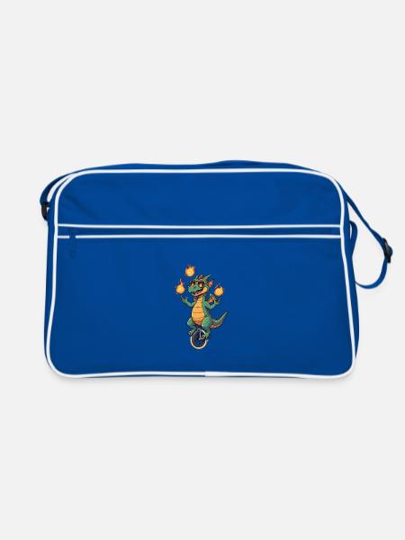Souffleur d’incendie sur monocycle - Sac Retro - bleu/blanc - Devant