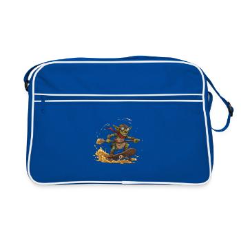 Goblin on skateboard - Retro Bag - blue/white - Front