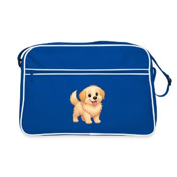Fluffy fait une pause pour une photo - Sac Retro - bleu/blanc - Devant