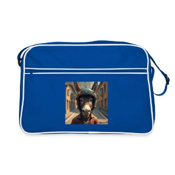 Âne motard - Sac Retro - bleu/blanc - Devant