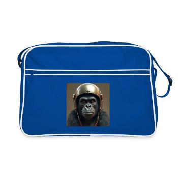 gorille - Sac Retro - bleu/blanc - Devant