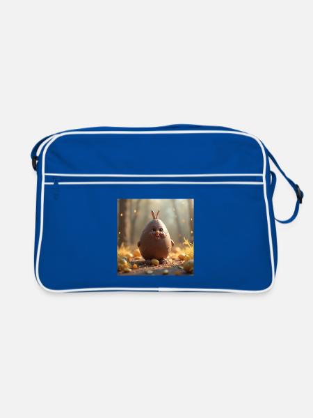 un lapin de pâques - Sac Retro - bleu/blanc - Devant