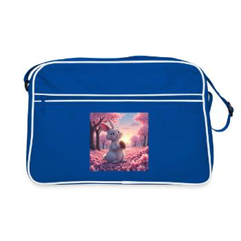 dessin manga d'un mignon lapin - Sac Retro - bleu/blanc - Devant