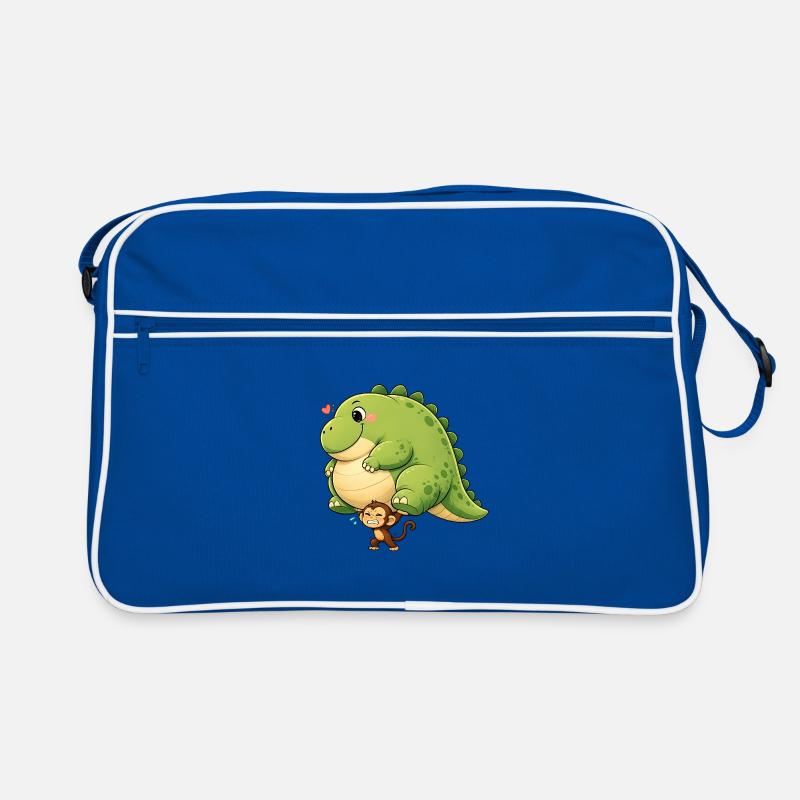 Affe trägt Dinosaurier  Retro Tasche