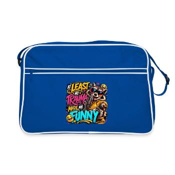 Trauma machte mich lustig - Retro Tasche - Blau/Weiß - Vorne