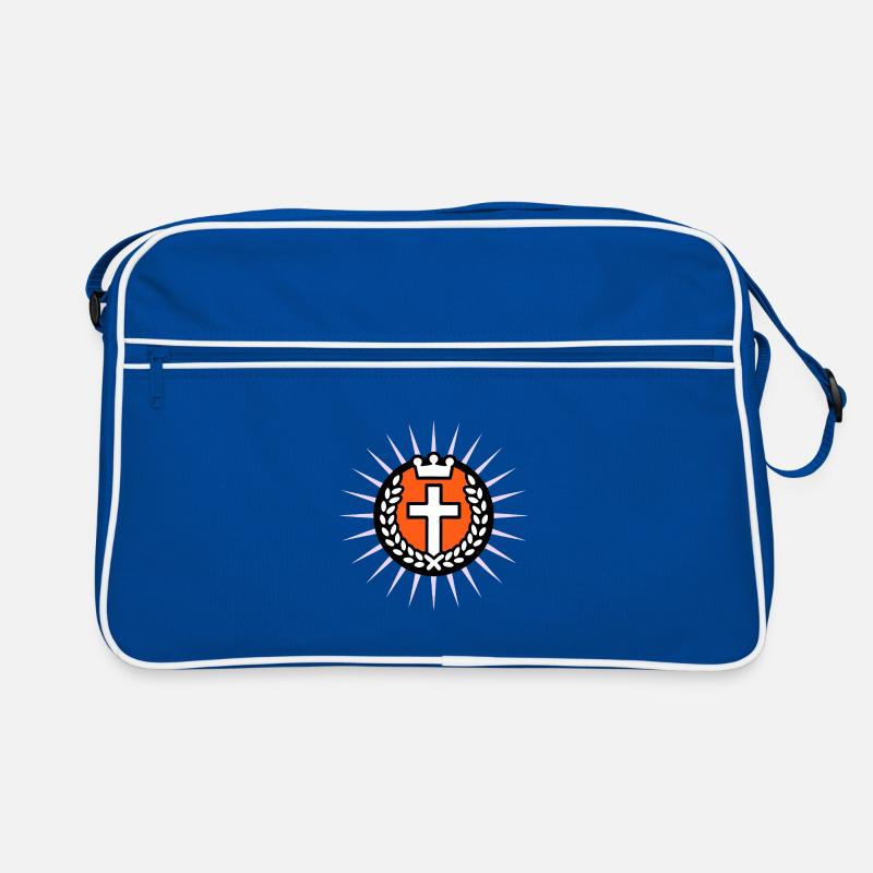Kreuz im Lichtschein mit Krone Retro Tasche