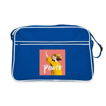 Illustration de la femme puissante - Sac Retro - bleu/blanc - Devant