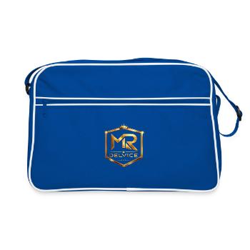 MR Delvice Goldenes Emblem - Retro Tasche - Blau/Weiß - Vorne