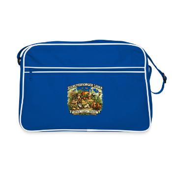 Selbstversorgung Natur Freiheit Garten Leben - Retro Tasche - Blau/Weiß - Vorne
