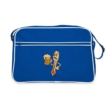 Thermomètre Buveur de Bière - Sac Retro - bleu/blanc - Devant