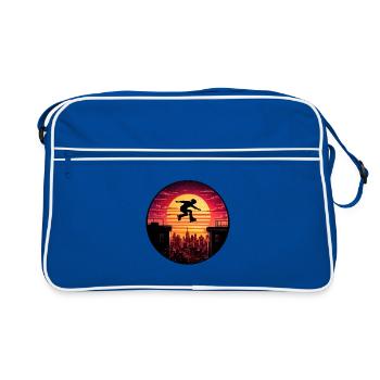 Sunset Skyline Skate Silhouette - Retro Bag - blue/white - Front