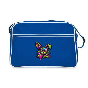 Couleurs néon de Psychedelic Bunny - Sac Retro - bleu/blanc - Devant