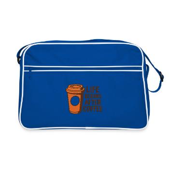 La vie commence après le café - Sac Retro - bleu/blanc - Devant