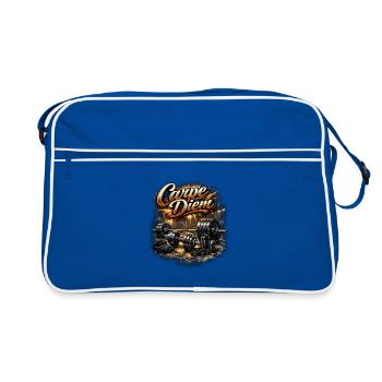Carpe Diem Krafttraining Motiv - Retro Tasche - Blau/Weiß - Vorne